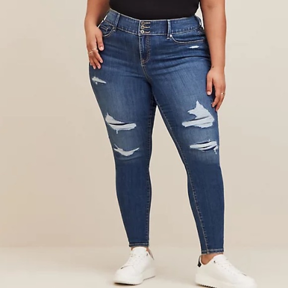 torrid Denim - Torrid High Rise Jegging Deconstructed Jeans